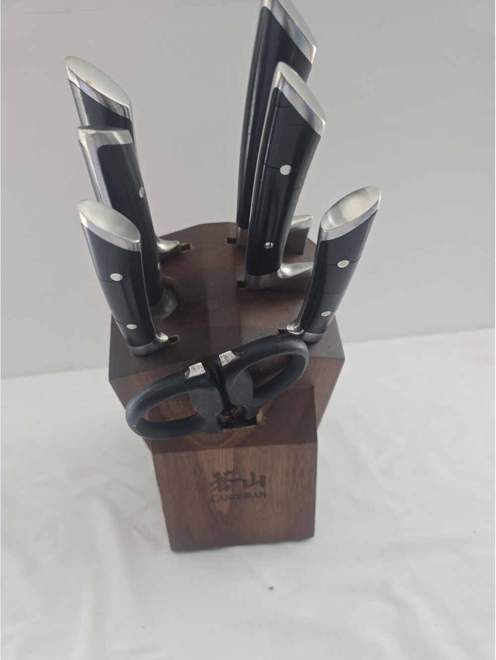 Cangshan Rainier Series 8-Piece Knife Block Set BLACK German Steel NSF NEW